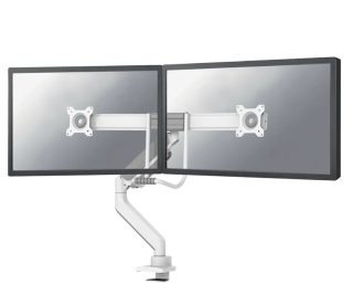 Neomounts Screen Desk Mount 2 screens (topfix clamp & grommet) for 2 Monitor Screens, White