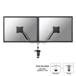Neomounts Flat Screen Desk Mount (clamp/grommet) за 2 монитора