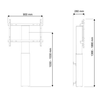 Neomounts Motorised Floor Stand/Wall Mount - VESA 200x200 up to 800x600