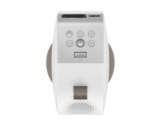 BenQ GV32 преносим проектор за таван, 1080P (1920x1080), 100K:1, 500 ANSI лумена, 1.2X, Auto Keystone, HDMI (ARC 5.1 канал), USB-C (w/DP PD), USB, BT 5.0, 2x4W говорители + 10W Woofer, Google TV, SmartRemote App, WiFi, 1.6kg, Бял