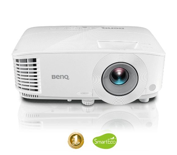 Мултимедиен проектор BenQ MH550, DLP, 1080p (1920x1080), 20 000:1, 3500 ANSI лумена, VGA, 2xHDMI, S-Video, RCA, високоговорител 2W, Audio In/Out, RS232, 3D Ready, 2.3kg, бял