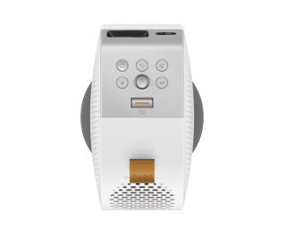 BenQ GV50 Laser Portable Projector, 1080p (1920x1080), 100K:1, 500 ANSI Lumens, 1.2X, Auto Keystone, HDMI (ARC 5.1 channel), USB-C (w/DP PD), USB, BT 5.0, 2x4W Speakers + 10W Woofer, Google TV, SmartRemote App, WiFi, 2.1kg, White