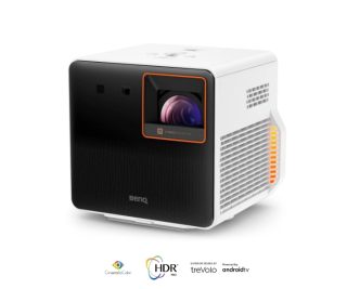 Мултимедиен проектор BenQ X300G, 3LED, Short Throw, 2000lm, 4K, HDR, 95% Rec709, Low input lag (4K/1080P: 16.67ms@60Hz; 1080p: 8.4ms@120Hz, 1080p:6ms@240Hz), Game mode, 8W*2 treVolo Sp., Realtime Auto 3D, RT Auto Focus, 1.2x Motor.Zoom, T/R 0.69-0.83, Compact size