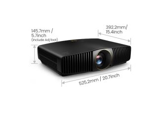 BenQ W5800 лазерен домашен кино проектор, 4K UHD (3840x2160), 2600 ANSI лумена, 1.6x, 1.52~2.45 проекционно съотношение, 3D, вертикален кейстоун, моторизирана стъклена леща, HDMIx2 (eARC 7.1 канал), RJ45, USBx2, RS232, без високоговорител, 10.5kg, черен