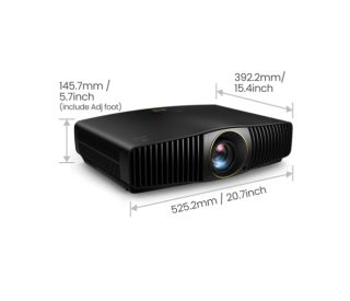 BenQ W5850 Laser Home Cinema Projector, 4K UHD (3840x2160), 2600 ANSI лумена, 1.6x, 1.00~1.6 Throw Ratio, 3D, Vertical Keystone, Motorized Glass Lens, CinematicColor, HDMIx2 (eARC 7.1 канал), RJ45, USBx2, RS232, без високоговорител, 10.5kg, черен