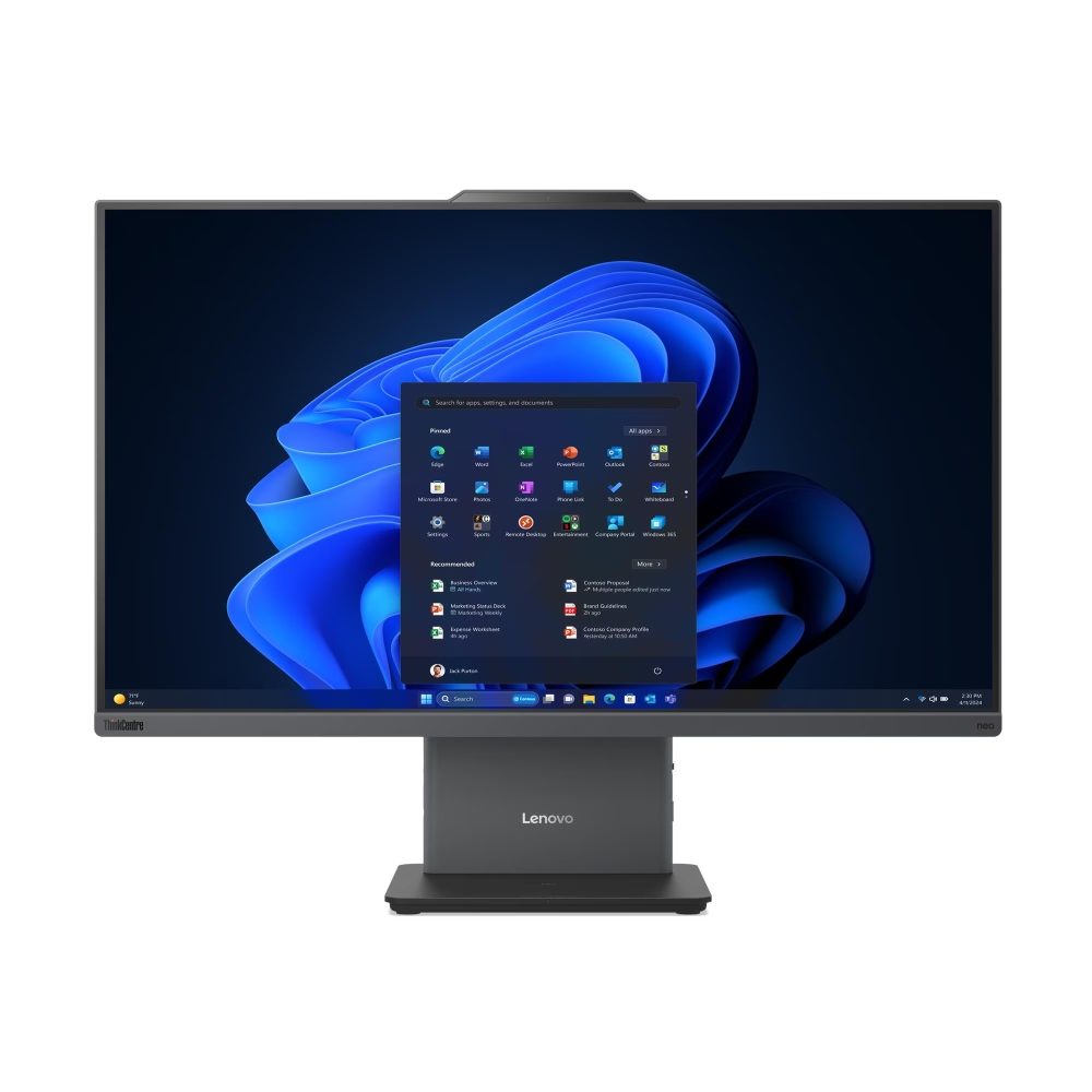 Lenovo ThinkCentre neo 50a 24 G6 AIO Intel Core Ultra 5 226V, 8C (до 4.5GHz, 8MB), 16GB LPDDR5X-8533, 512GB SSD, 23.8" FHD (1920x1080) IPS AG, Integrated Intel Arc Graphics, 5MP, WLAN, BT, KB, Mouse, Luna Grey, Monitor Stand, DOS, 3Y Onsite