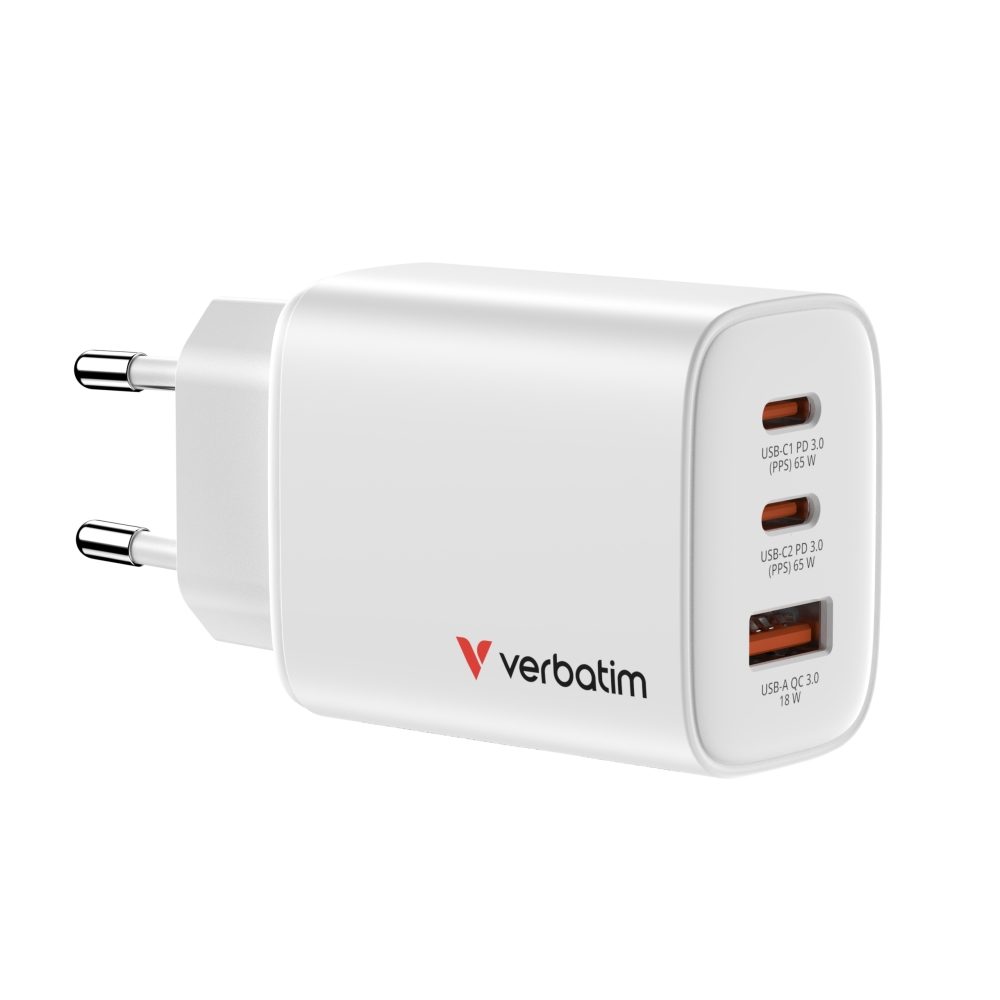 Verbatim Essentials GaN Charger 65W EU plug White