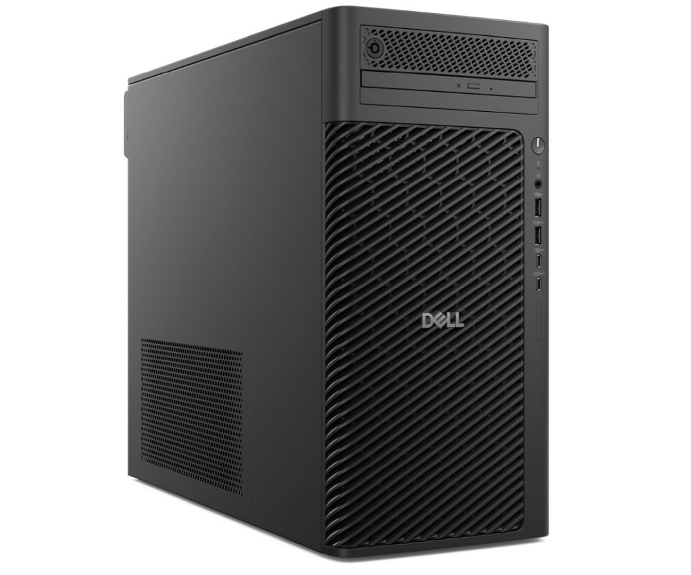 Dell Pro Max Tower T2 FCT2250, Intel Core Ultra 7 265 (30 MB кеш, 20 ядра, 1.8 GHz до 5.3GHz), 16GB: 1 x 16 GB, DDR5, 5600 MT/s, 512GB SSD PCIe M.2, Интегрирана графика, Българска клавиатура и мишка, 1500W, Win 11Pro, 3Y PS