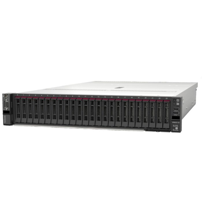 Сървър Lenovo ThinkSystem SR650 V2, Xeon Silver 4310 (12C 2.1GHz 18MB Cache/120W), 32GB (1x32GB, 3200MHz 2Rx4 RDIMM), 8 SAS/SATA, 9350-8i 2GB, 1x1100W Titanium, 5 Standard Fans, XCC Enterprise, Toolless V2 Rails