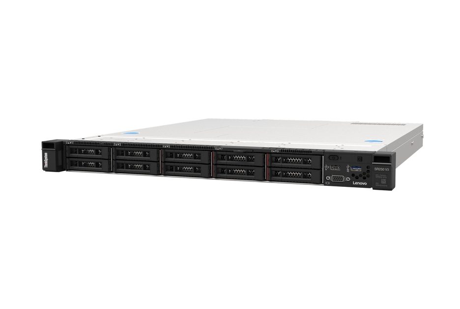 Сървър Lenovo ThinkSystem SR250 V3, 1x Intel Xeon 6353P 8C 2.7GHz 65W, 1x16GB 1Rx8, SW RAID, 1x800W