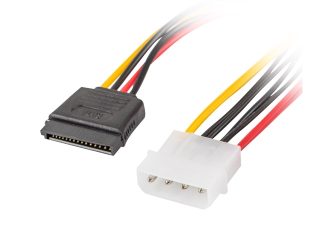 Адаптер, Lanberg molex (m) 4 pin -> 2x SATA (f) 15 pin, кабел 30cm