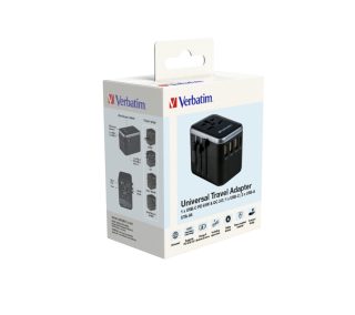 Verbatim UTA-04 Универсален пътен адаптер с 1 x USB-C PD 61W & QC 3.0 / 1 x USB-C / 3 x USB-A