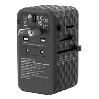 Verbatim UTA-06 GaN III универсален пътен адаптер с 2 x USB-C PD 100W & QC 4+ / 2 x USB-A QC 3.0