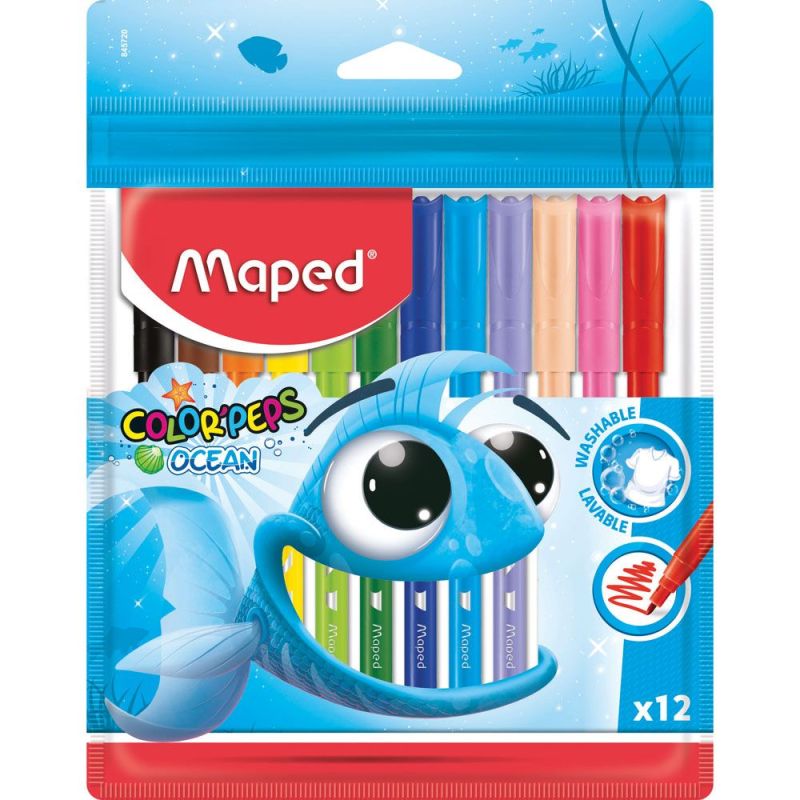 Флумастри МАПЕД ОКЕАН 12цв. !!!