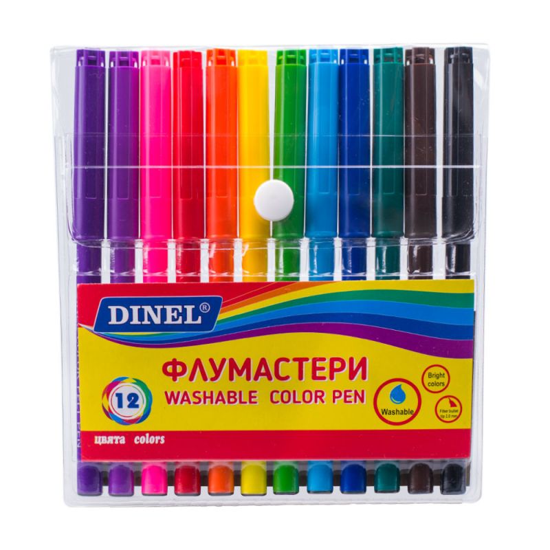 Флумастри ДИНЕЛ 12 цвята