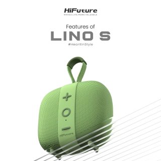 HiFuture LINO S Green, Bluetooth 5.4, IPX7 Waterproof, 12W Output, Pair to Play (TWS Mode), Up to 10 Hours Playtime, Support Auracast (Up to 100 units pair), Built-in Powerful DSP with DynaBoost Technology