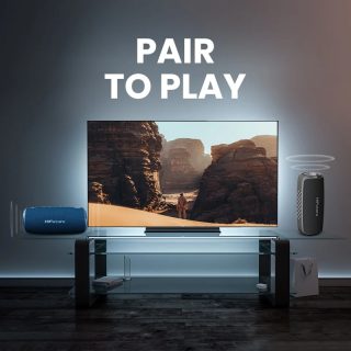 HiFuture Gravity Blue, 2-Way Speaker System, 30W*1+15W*1, IPX7 Waterproof, Up to 10 Hours Playtime, Bluetooth 5.3, Pair to Play (TWS Mode)