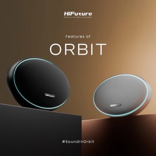 HiFuture ORBIT Silver, 80W изходна мощност (макс.), вграден мощен DSP с DynaBoost технология, свързване към стерео система (TWS режим), Wireless 5.4, Orbit Lighting, алуминиева елегантност, до 8 часа възпроизвеждане, поддръжка на външен медиен плейър, връзка: USB