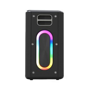 HiFuture MusicBox Black, 3-Way Speaker System, 100W Output, Built-in DynaBoost Bass Technology, Built-in DC12V Non-Stop Playing Power Socket, Enable Karaoke Dancing Light, Up to 8 Hours Playtime, Bluetooth 5.3, Pair to Play (TWS Mode)