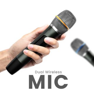 HiFuture Vocalist300 Silver, 150W Output, Karaoke Enable, Two Wireless Microphone, 18000mAh Battery (Support Power Bank), RGB Lighting, Pair to Play (TWS Mode), Bluetooth 5.3