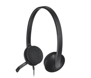 Logitech H340 USB слушалки за компютър, черни