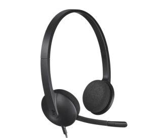 Logitech H340 USB слушалки за компютър, черни