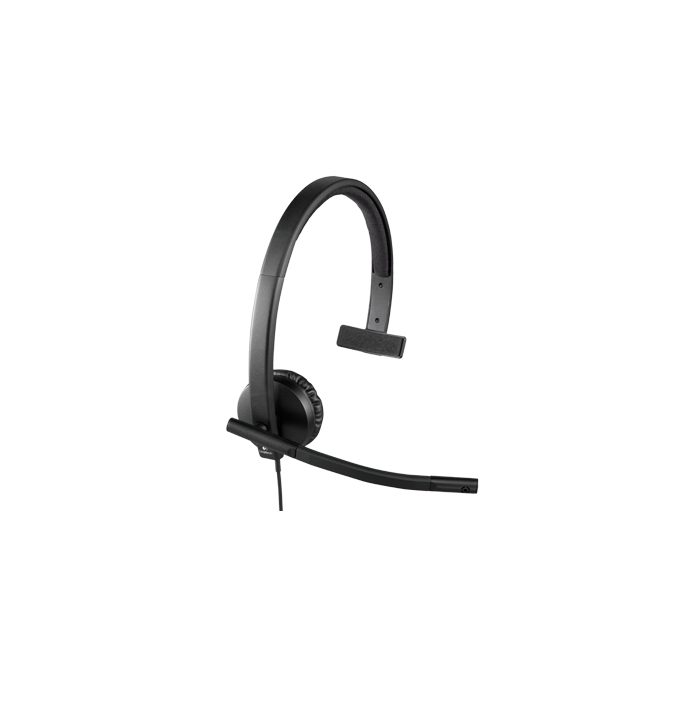 Logitech USB слушалки H570e Mono, вградени контроли, ехо-потискане, шумопотискане, USB
