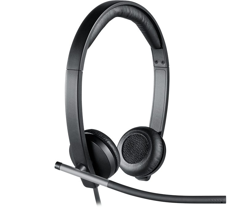 Logitech USB слушалки H650e Stereo, гъвкав микрофон, вградени контроли, ехо-потискане, шумопотискане, USB