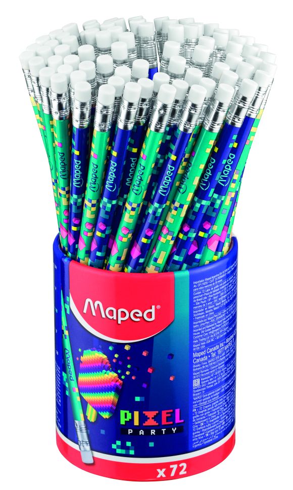 Молив МАПЕД НВ триъгълен с гума PIXEL PARTY !!!