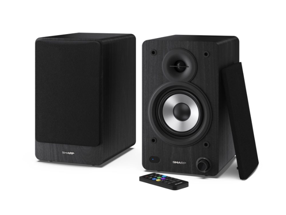 Sharp Audio Systems CP-SS30(BK) рафтови високоговорители, 60W (2 x 30W) RMS, Bluetooth v5.0, USB възпроизвеждане, MP3 аудио декодер, черен