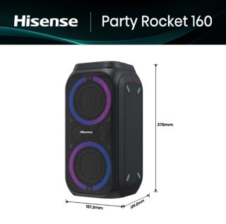 Hisense Party speaker 2.0 Ch., 160W, BT, 12h play, Black