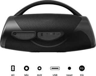 Hisense VoyageBoom парти високоговорител 2.0 канала, 360W, BT, 24 часа възпроизвеждане, IP67 водо- и прахоустойчив, околна светлина, двупосочен ремък, вградена батерия, двустепенно усилване на басите, черен