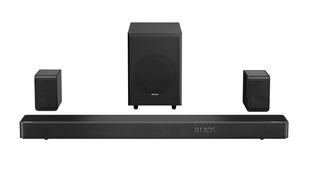Hisense AX5125H 5.1.2Ch Sound Bar с безжичен субуфер, 500W, Dolby Atmos, Bluetooth 5.3, 4K HDMI Pass Through, DTS:X, HDMI/AUX/ARC/Optical/USB, 7 EQ режима