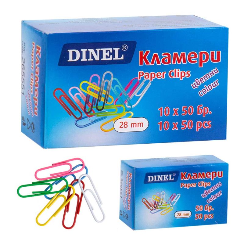 Кламери ДИНЕЛ 28мм ЦВЕТНИ 50бр