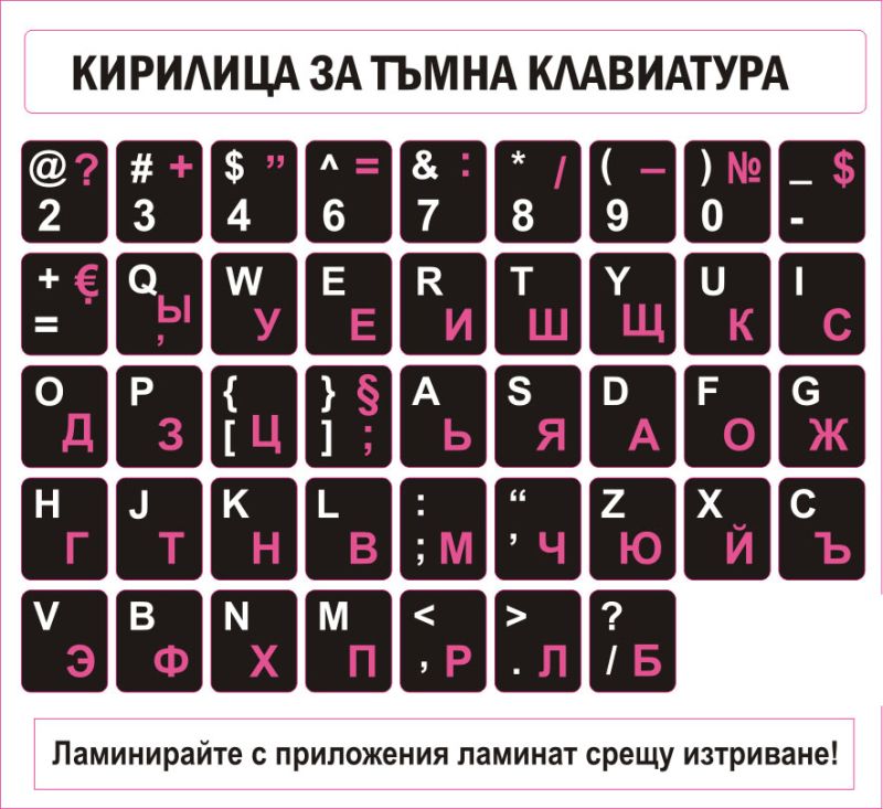 Пиктограми ДИНЕЛ Кирилица тъмна №280
