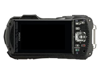 Компактен водоустойчив фотоапарат Pentax WG-90 в комплект с неопренов калъф и плуваща каишка, син