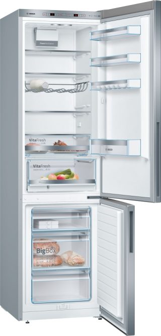 Bosch KGE39AICA SER6; Comfort; Хладилник с фризер LowFrost, C, 201/60/65cm, 337l(249+88l), 38dB, VitaFresh, inox EasyClean врати