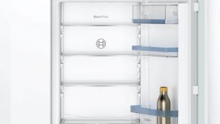 Bosch KIV86VFE1 SER4 вграден хладилник с фризер, LowFrost, E, 177,2 cm, 267 л (191+76), 35 dB(B), VitaFresh XXL, EcoAirflow, дисплей, BigBox, плъзгаща се панта