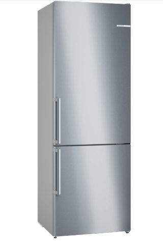 Bosch KGN49VICT SER4 хладилник с фризер NoFrost, C, 203/70/67cm, 440л (311+129), 35dB(B), IC, VitaFresh XXL, 0° чекмедже, Гланцова задна стена с Multi Airflow, Intelligent Inverter Technology, дръжки, Inox EasyClean