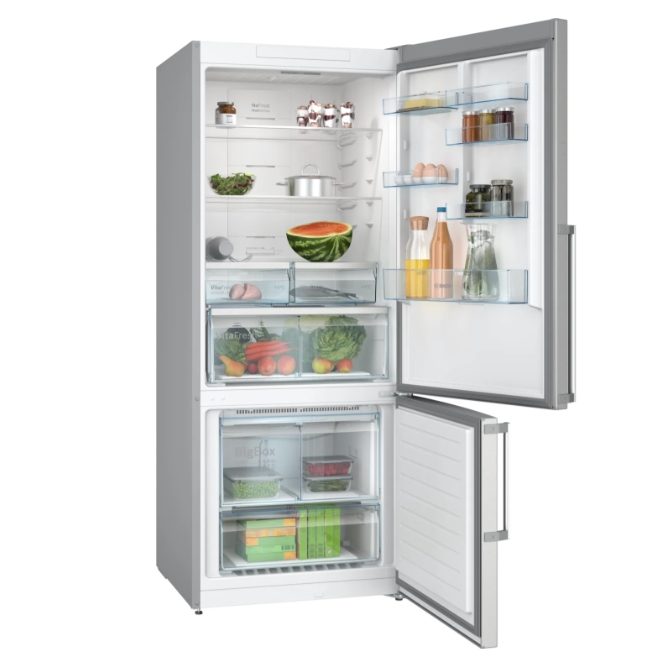 Хладилник с фризер Bosch KGN76XIEP SER4, Total No Frost, E, 186 л, 40 dB, VitaFresh XXL, неръждаема стомана със защита от пръстови отпечатъци