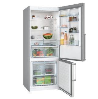 Хладилник с фризер Bosch KGN76XIEP SER4, Total No Frost, E, 186 л, 40 dB, VitaFresh XXL, неръждаема стомана със защита от пръстови отпечатъци
