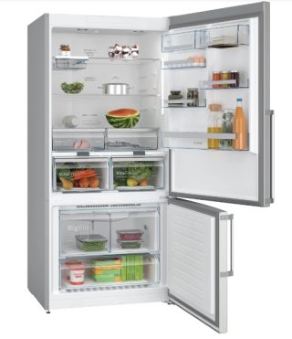 Bosch KGN86AIDR SER6 Свободностоящ хладилник с фризер NoFrost, D, 186/86/81cm, 631л (479+152), 39dB, VitaFresh XXL, PerfectFit, Неръждаема стомана