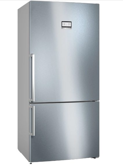 Bosch KGN86AIDR SER6 Свободностоящ хладилник с фризер NoFrost, D, 186/86/81cm, 631л (479+152), 39dB, VitaFresh XXL, PerfectFit, Неръждаема стомана