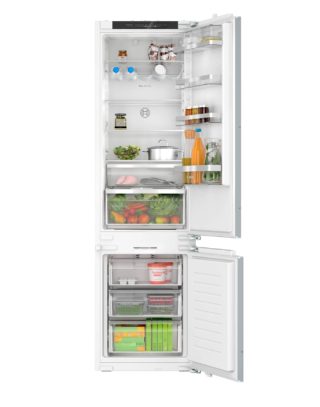 Bosch KIN96ADC0 SER6 Вграден хладилник с фризер XL, NoFrost фризер, енергиен клас C, 193,5 см, 290 л (215+75), 34 dB(B), IceCube, VitaFresh XXL 0°, EcoAirflow, рафт за бутилки, аларма за отворена врата, SoftClose плосък панта