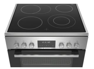 Bosch HKS79U250 SER6 електрическа свободностояща готварска печка, A, 63 л, AutoPilot 30, 3D Hotair, потъващи бутони, пиролиза+хидролиза, неръждаема стомана