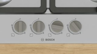 Bosch PGH6B5K90 газов плот, 4 зони, чугунена поставка, инокс, 60 см