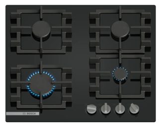 Bosch PNN6B6K40 Готварски плот, 4 зони, 9 нива на мощност, FlameSelect, Easy cleaning, метални копчета, черен, 60 см