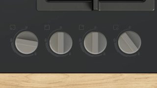 Bosch PNN6B6K40 Готварски плот, 4 зони, 9 нива на мощност, FlameSelect, Easy cleaning, метални копчета, черен, 60 см