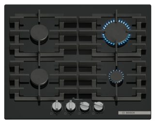 Bosch PPP6A6I40 Готварски плот, SER6, 4 зони, 9 нива на мощност, FlameSelect, Лесно почистване, метални копчета, черен, flush, 60 см