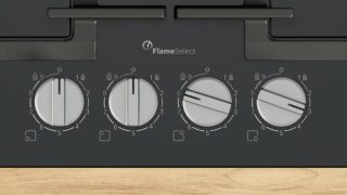 Bosch PPP6A6I40 Готварски плот, SER6, 4 зони, 9 нива на мощност, FlameSelect, Лесно почистване, метални копчета, черен, flush, 60 см